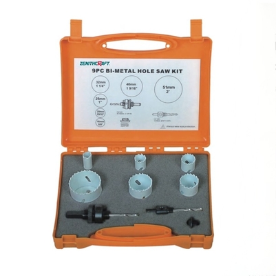 Good price 19mm-51mm 22mm-64mm 9 Hole Saw Electricians Hole Saw Kit ODM OBM online